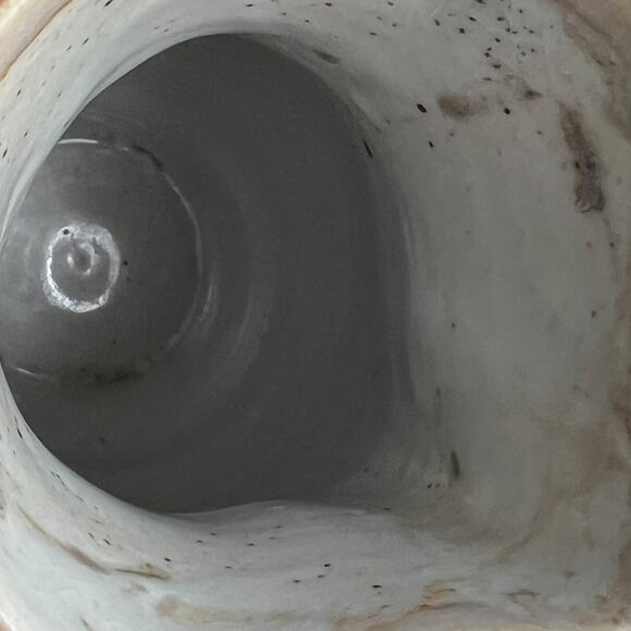 Studio Art Pottery Pitcher Handmade Vase Ivory Brown Orange Mix Speckled 9" X 5" - Picture 7 of 11